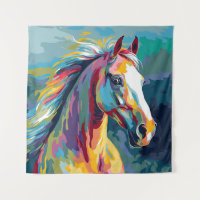 Ilustração da Cabeça de Cavalo das Aquarelas