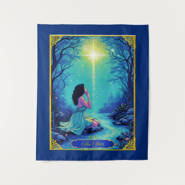Tapete De Parede Ilustração da Placa Tarot, A Estrela (Frente)
