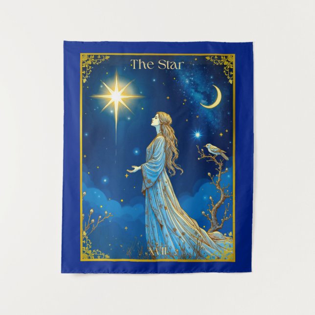 Tapete De Parede Ilustração da Placa Tarot, A Estrela (Frente)