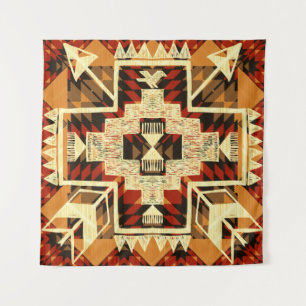 Tapete De Parede Ilustração de abstrato nativa americana desenhad