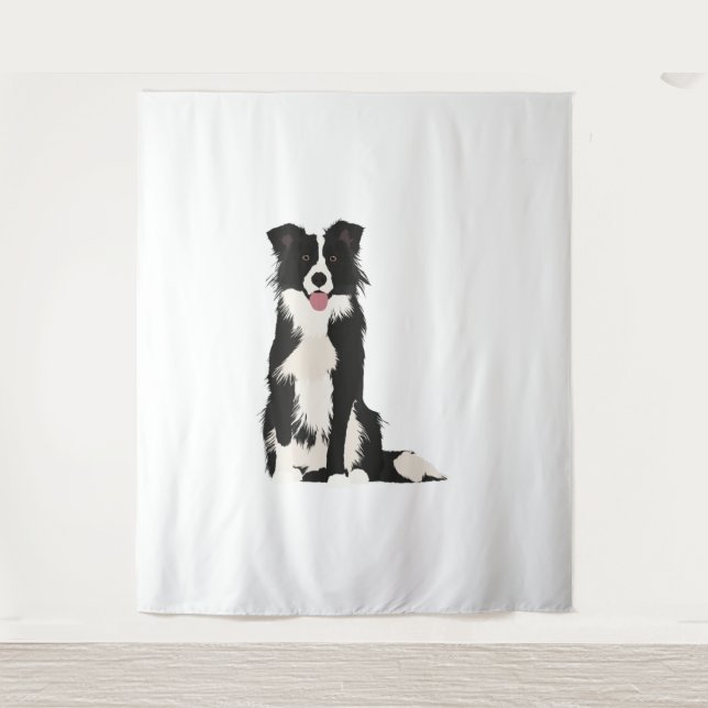 Tapete De Parede Ilustração de Borda Collie! (Frente)
