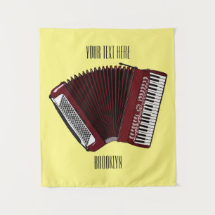Tapete De Parede Ilustração de desenho animado de Accordion