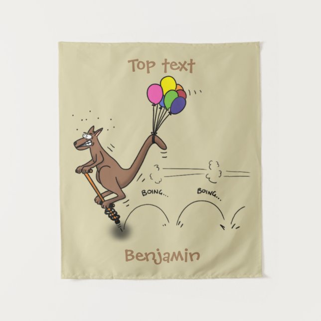 Tapete De Parede Ilustração de desenho animado de canguru humor aus (Frente)