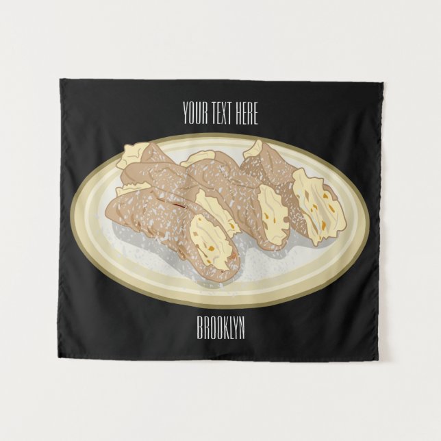 Tapete De Parede Ilustração de desenho animado de Cannoli (Frente (Horizontal))