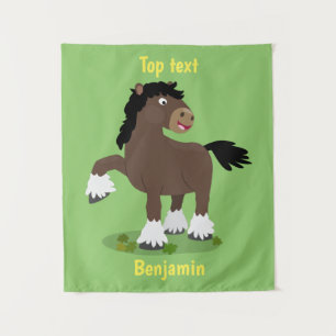 Tapete De Parede Ilustração de desenho animado de cavalo de corte