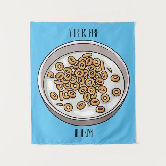 Tapete De Parede Ilustração de desenho animado de cereais (Frente)