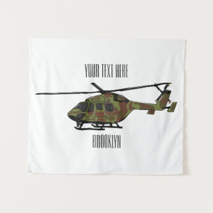 Tapete De Parede Ilustração de desenho animado de helicóptero do ex