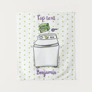 Tapete De Parede Ilustração de desenho animado de máquina de lavar 