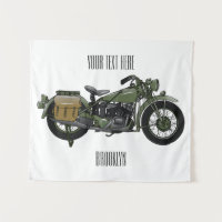 Ilustração de desenho animado de motocicleta milit