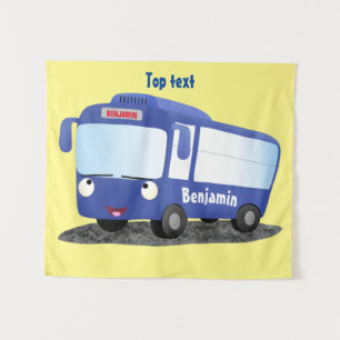 Tapete De Parede Ilustração de desenho animado de ônibus moderno