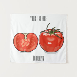 Tapete De Parede Ilustração de desenho animado de tomate