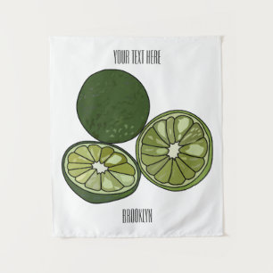 Tapete De Parede Ilustração de desenho animado do limão Kaffir