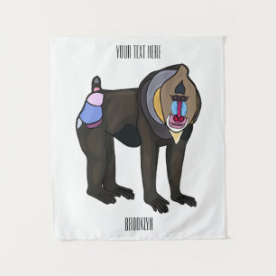 Tapete De Parede Ilustração de desenho animado Mandrill