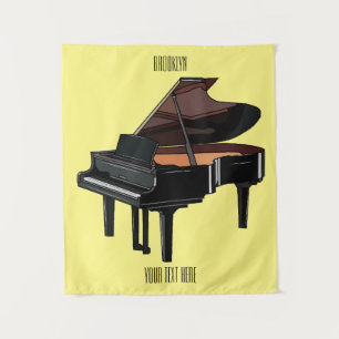 Tapete De Parede Ilustração de desenho animado Piano