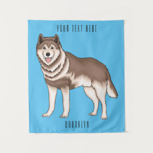 Tapete De Parede Ilustração de desenho animado siberiano husky