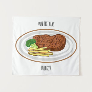 Tapete De Parede Ilustração de desenho em bife