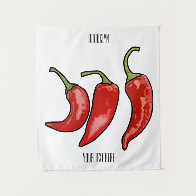Tapete De Parede Ilustração de desenho em chili (Frente)