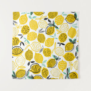 Tapete De Parede Ilustração de Design de Lemon Summer Vintage