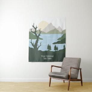 Tapete De Parede Ilustração de Natureza de Texto Personalizado