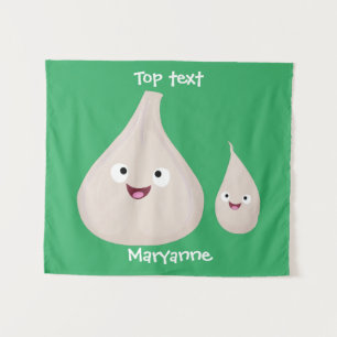 Tapete De Parede Ilustração de vegetal de desenho animado de alho f