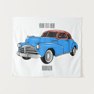 Tapete De Parede Ilustração do desenho animado Classic car 1948