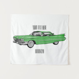 Tapete De Parede Ilustração do desenho animado Classic car 1959