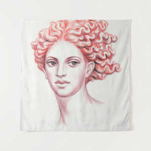 Tapete De Parede Ilustração do estoque da cabeça da mulher verme