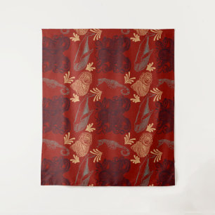 Tapete De Parede Ilustração do Monstro do Octopus Marítimo Vermelho