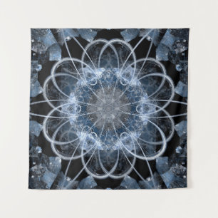 Tapete De Parede Ilustração fractal computacional do inverno azul d