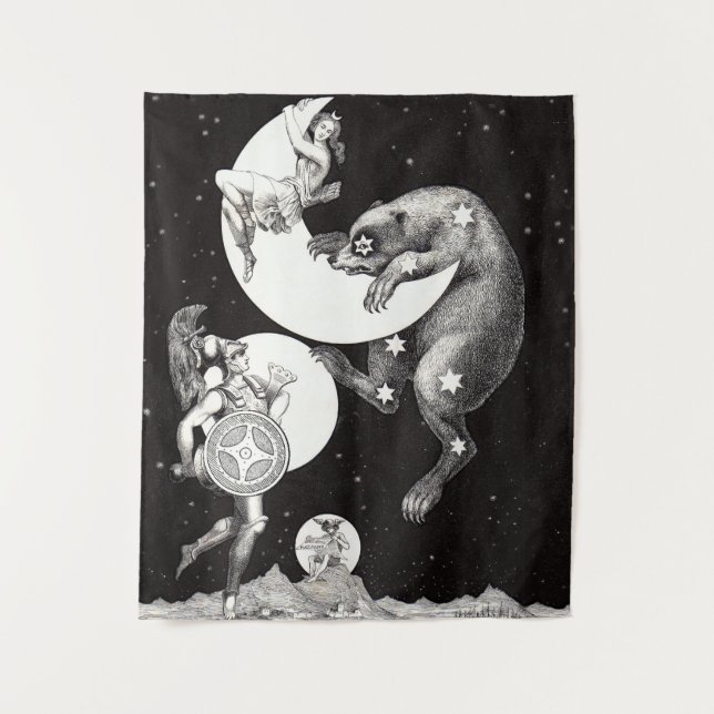 Tapete De Parede Ilustração Noturna do Deus do Universo da Lua Cele (Frente)