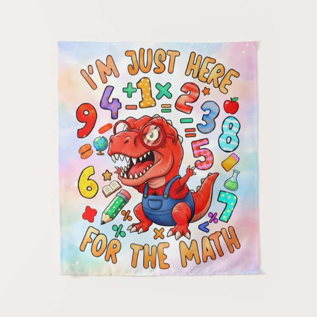 Tapete De Parede Im Just Here For The Math Funny Dino Shirt (Frente)