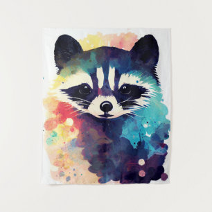 Tapete De Parede Imagem de Cor Animal Natural de Raccoon