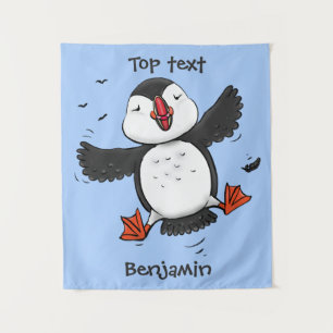 Tapete De Parede Imagem de desenho azul de desenho de um puffin bra