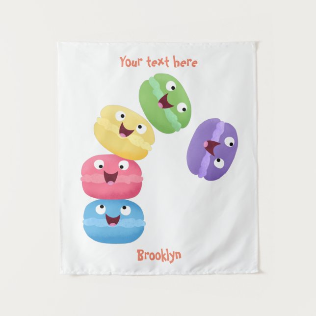 Tapete De Parede Imagem de desenhos animados de macarões engraçados (Frente)