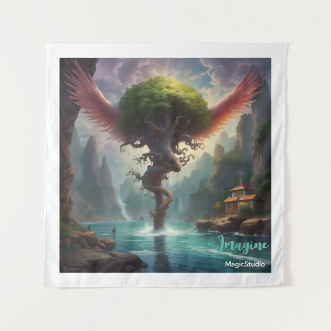 Tapete De Parede Imagem Imaginária da IA Mágica (Frente)