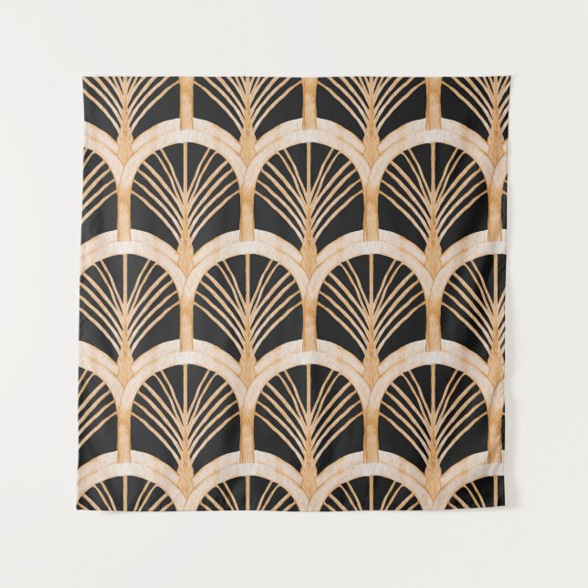 Tapete De Parede Imitação Dourada: deco de aquarela. (Frente)