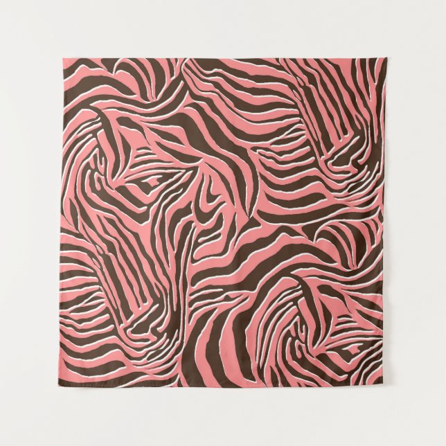 Tapete De Parede Impressão animal, padrão de zebra uniforme. (Frente)