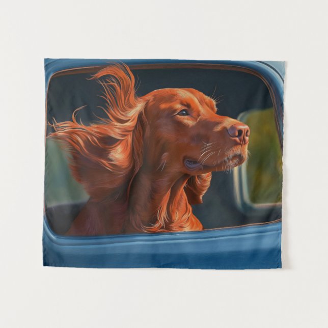 Tapete De Parede Impressão de Arte de Cachorro Vermelho Apreciando  (Frente (Horizontal))