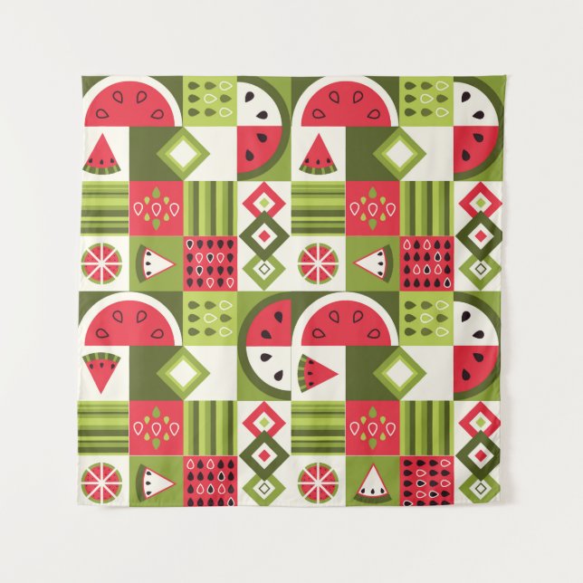 Tapete De Parede Impressão de Arte de Elementos de Melancia Decorat (Frente)