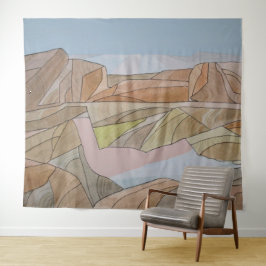 Tapete De Parede Impressão de Arte de Linha de Aquarela de Praia Pe