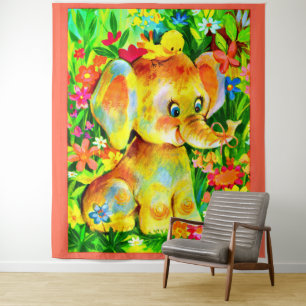 Tapete De Parede impressão de elefante bebê