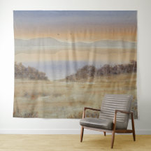 Impressão de Paisagem de Aquarela do Lago Dusk