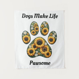 Tapete De Parede Impressão de Pata de Girassol