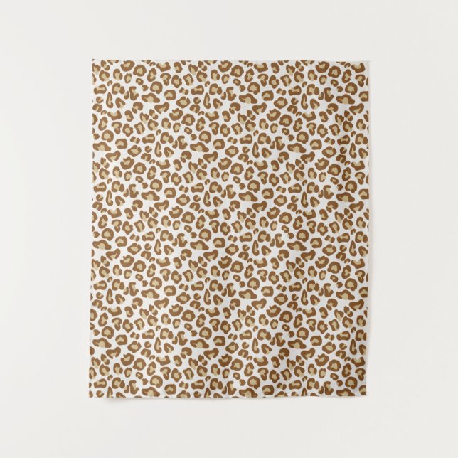 Tapete De Parede Impressão do Leopardo da Neve, bege, bronzeado e c (Frente)