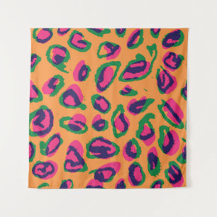 Tapete De Parede Impressão Leopardo, Padrão Animal Colorido.