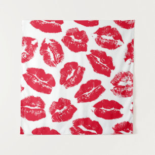 Tapete De Parede Imprint Kiss Red Lábios: Vintage sem costura