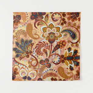 Tapete De Parede Indian Paisley: Floral Vintage Brown