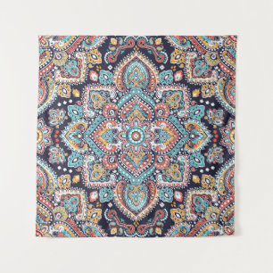 Tapete De Parede Indian Paisley: Padrão Étnico de Mandala