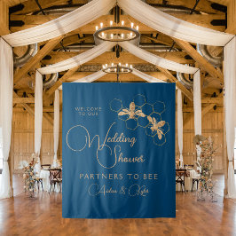 Tapete De Parede Indico de Boas-vindas do Chá de casamento Indigo &