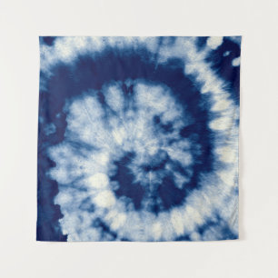 Tapete De Parede Indigo Round. Bohemian Tie Dye. Blue Roll Psychede